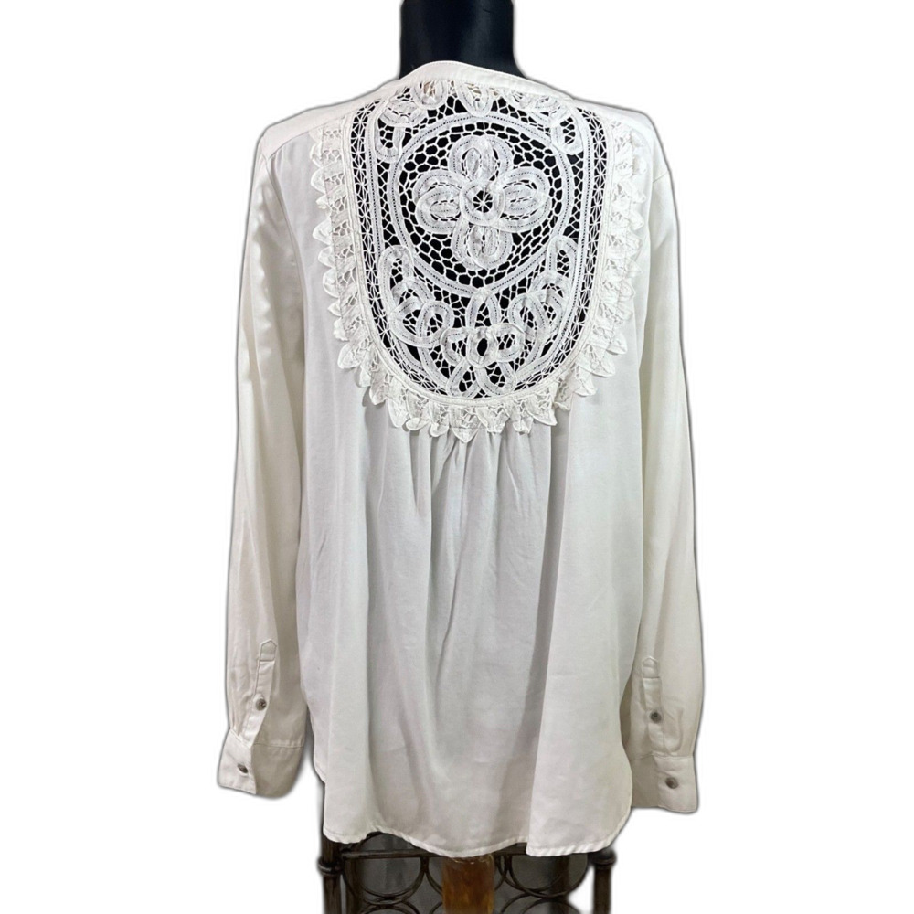 Anthropologie Holding Horses crochet back tunic blouse top size S Rodeo Boho